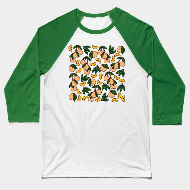 Summer Peaches Baseball T-Shirt by HLeslie Design